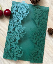 50pieces Pearl Blackish Green Laser Cut Wedding Cards,Invitations Cards,Laser Cut Invitations Cards - Kdecoration