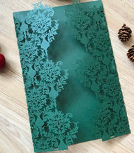 50pieces Pearl Blackish Green Laser Cut Wedding Cards,Invitations Cards,Laser Cut Invitations Cards - Kdecoration