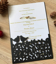 50pcs Pearl Black Laser Cut Menu Cards,Pocket Invitations,Laser Cut Wedding Cards - Kdecoration