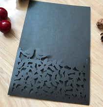 50pcs Pearl Black Laser Cut Menu Cards,Pocket Invitations,Laser Cut Wedding Cards - Kdecoration