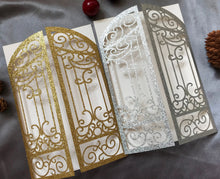 50pcs Glitter Gold Wedding Invitations,Laser Cut Invitation Cards,Laser Cut Wedding Cards - Kdecoration