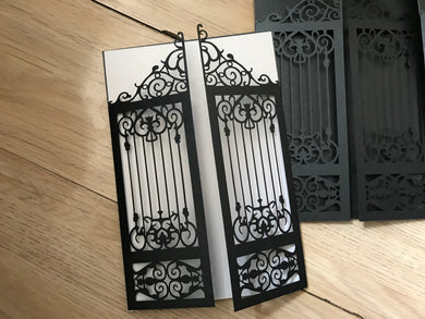 50pcs Gate Laser Cut Wedding Invitations,modern wedding invitations,bridal brunch invitations - Kdecoration