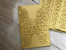 50pcs Pearl Gold Wedding Invitations,laser cut Wedding Cards,Bridal Shower Invitations - Kdecoration