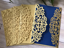 50pcs Pearl Gold Wedding Invitations,laser cut Wedding Cards,Bridal Shower Invitations - Kdecoration