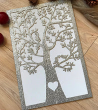 50pcs Glitter Gold Love Tree Bridal Shower Invitations,Baby Shower Invite,Laser Cut Wedding Cards - Kdecoration