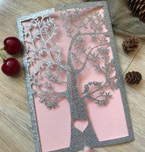 50pcs Glitter Gold/Silver Tree laser cut Wedding Invitations,Laser Cut Invitations Cards - Kdecoration