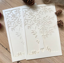 50pcs Pearl Cream Birthday Invitations,Tree Laser Cut Wedding Cards,Tree Wedding Invitations Cards - Kdecoration