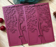 50pcs Pearl Burgundy Red Laser Cut Wedding Cards,Wedding Invite Covers,Birthday Invitations - Kdecoration