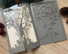 50pcs Tree Silver Laser Cut Invitation,classic wedding invitations,vintage wedding invitations - Kdecoration