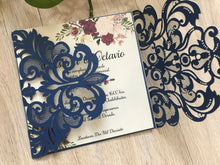 50pcs Navy Blue rustic wedding invitations,laser cut wedding invitations,invitations - Kdecoration