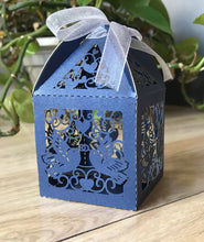 100pcs Pearl Navy Blue Wedding Favor Box,Laser Cut Treat Gift Packaging Boxes,Wedding Favors,Cake,Chocolate Boxes - Kdecoration