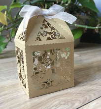 100pcs Pearl Begie Gold Small Cupcake Boxes,Laser cut Wedding Gift Boxes,Cookie Packaging Boxes,Candy Gift Packaging Boxes,Wedding Favors - Kdecoration