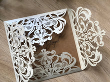 50pcs Pearl Cream Laser cut Invitation Cards,Laser Cut wedding Cards,Bridal Shower Invitations - Kdecoration