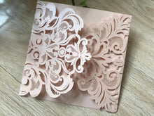 50pcs Pearl Incarnadine laser cut invitation,Laser Cut Wedding Cards,Engagement Invitations covers - Kdecoration