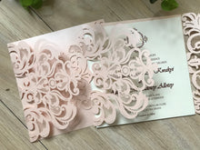 50pcs Pearl Incarnadine laser cut invitation,Laser Cut Wedding Cards,Engagement Invitations covers - Kdecoration