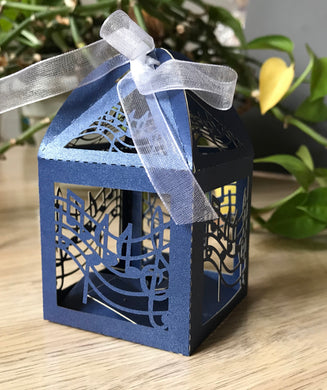 100pcs Pearl Navy Blue Musical Gift Packaging Boxes,Chocolate Boxes,Laser Cut Wedding Gift Boxes,Favor Boxes,Many Colors Available - Kdecoration