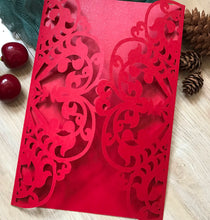 50pcs Pearl Red Love Laser cut invitations,Laser Cut wedding Cards,Baby Shower Invitations - Kdecoration