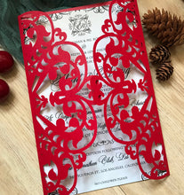 50pcs Pearl Red Love Laser cut invitations,Laser Cut wedding Cards,Baby Shower Invitations - Kdecoration