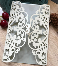 50pcs Pearl Cream Heart Laser Cut Invitations Cards,Baby Shower Party Invitations,Quinceanera invitations - Kdecoration