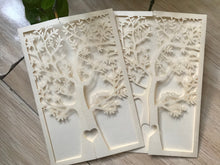 50pcs Ivory (light yellow)Tree Laser Cut Wedding Cards,Sweet Sixteen Birthday Invitations Covers - Kdecoration