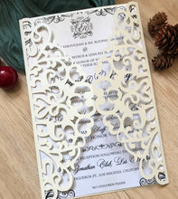 50pcs Pearl Cream laser cut birthday Invitations,Invitation Cards,Quinceanera Boda sixteen invitations - Kdecoration