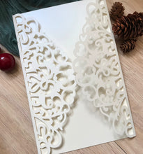 50pcs Pearl Cream laser cut birthday Invitations,Invitation Cards,Quinceanera Boda sixteen invitations - Kdecoration