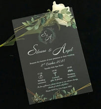 Feuille verte 10 pièces Invitations de mariage en acrylique, Invitation en acrylique, Menu en acrylique