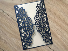 50pcs Pearl Navy Blue laser cut wedding invitations cards,birthday party invitation card,Bridal Shower Invitations covers,laser cut wedding invite cards,custom invitations cards - Kdecoration