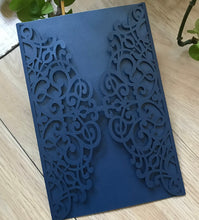 50pcs pearl navy blue Laser Cut wedding invite cards,bridal shower invitations,invitations - Kdecoration