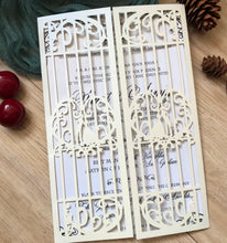 50pcs Pearl Cream Laser cut wedding invitations,customize laser cut wedding invite cards - Kdecoration