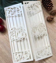 50pcs Pearl Cream Laser cut wedding invitations,customize laser cut wedding invite cards - Kdecoration