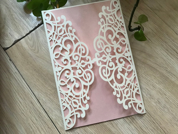 50pcs custom Laser Cut invitations Cards,Engagement Invitations,Bridal Shower Invitations - Kdecoration