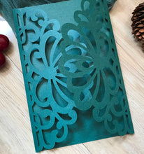 50pcs Blackish Green Elegant Wedding Invitations,Laser cut floral invitation cards,after-tea party Invitations - Kdecoration