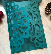 50pcs Blackish Green Elegant Wedding Invitations,Laser cut floral invitation cards,after-tea party Invitations - Kdecoration