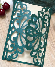 50pcs Blackish Green Elegant Wedding Invitations,Laser cut floral invitation cards,after-tea party Invitations - Kdecoration