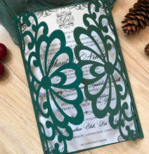 50pcs Blackish Green Elegant Wedding Invitations,Laser cut floral invitation cards,after-tea party Invitations - Kdecoration