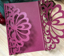 50pcs pearl Burgundy red Laser Cut Invitations Cards,sunflower baby shower Invitations,Quinceanera invitations - Kdecoration