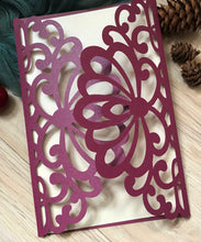 50pcs pearl Burgundy red Laser Cut Invitations Cards,sunflower baby shower Invitations,Quinceanera invitations - Kdecoration