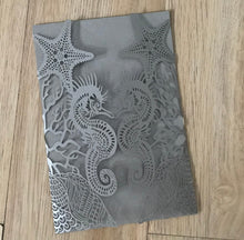 50pcs Pearl Silver Seahorse Laser Cut Invitations Cards,Beach Invitation Cards,Invite Covers - Kdecoration