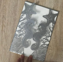 50pcs Pearl Silver Seahorse Laser Cut Invitations Cards,Beach Invitation Cards,Invite Covers - Kdecoration