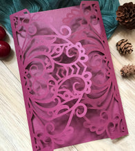 50pcs Pearl Burgundy Red Wedding Day Invitations,Invitations Covers,laser Cut invitations - Kdecoration