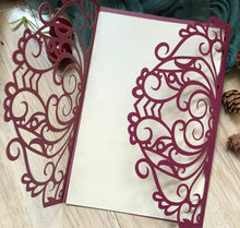 50pcs Pearl Burgundy Red Wedding Day Invitations,Invitations Covers,laser Cut invitations - Kdecoration