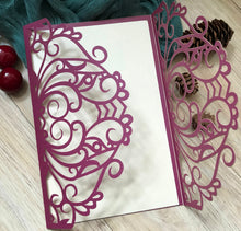 50pcs Pearl Burgundy Red Wedding Day Invitations,Invitations Covers,laser Cut invitations - Kdecoration