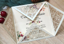 Custom Laser Cut Invitations,Rose laser cut wedding invite cards,Engagement Invitations - Kdecoration