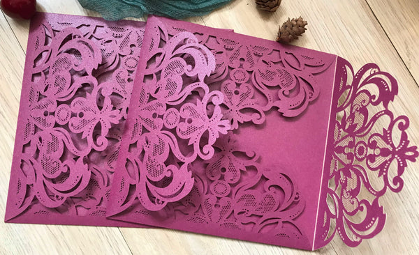 50pcs custome laser cut Invitations,Bridal Show Invitations,Engagement Invitations - Kdecoration