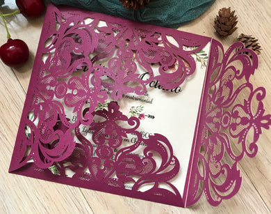 50pcs custome laser cut Invitations,Bridal Show Invitations,Engagement Invitations - Kdecoration