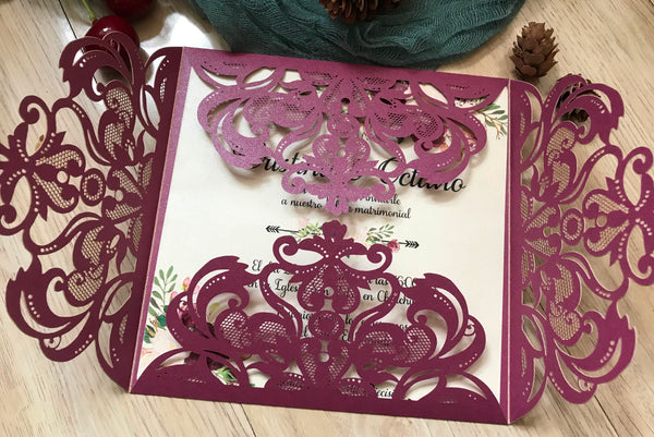 50pcs custome laser cut Invitations,Bridal Show Invitations,Engagement Invitations - Kdecoration