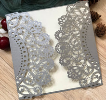 50pcs Pearl Silver Laser Cut Invitations,Floral Laser Cut Invitation Cards,bridal Shower Invitations - Kdecoration