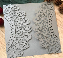 50pcs Pearl Silver Laser Cut Invitations,Floral Laser Cut Invitation Cards,bridal Shower Invitations - Kdecoration