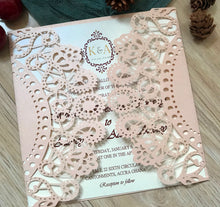 50pcs pearl Incarnadine celebration of life invitations,graduation Invitations,laser cut invitations - Kdecoration